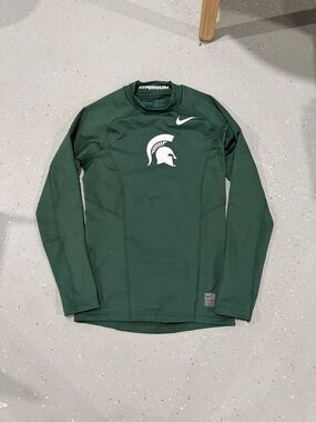 Nike Michigan State Spartans Dark Green Long Sleeve Thermal